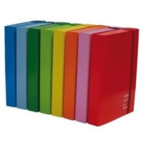 BREFIOCART NEW COLOR CARTELLA 3 LEMBI CON ELASTICO PIATTO 250X350 mm DORSO 3 CM GIALLO